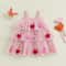 Star Lace Layered Tulle Sundress, Girls Christmas and Valentines Dress with Plush Ball Strap