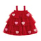 Star Lace Layered Tulle Sundress, Girls Christmas and Valentines Dress with Plush Ball Strap