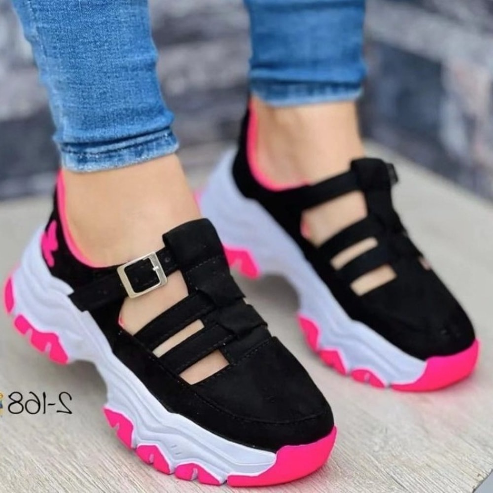 Breathable Open Toed Womens Sandals Fashion Sandals For Women Popular Buckle Thick Bottom Design 1