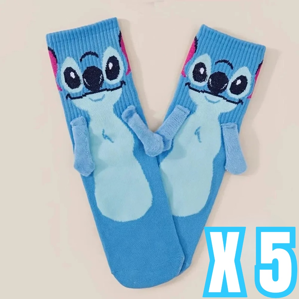 Kawaii Disney Stitch Crew Socks, Soft Cotton Blend for Daily Wear, Perfect Christmas Birthday Gift