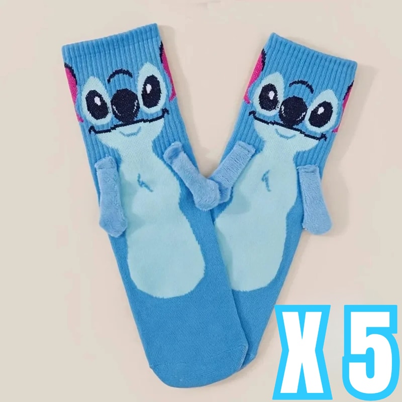Kawaii Disney Stitch Crew Socks, Soft Cotton Blend for Daily Wear, Perfect Christmas Birthday Gift