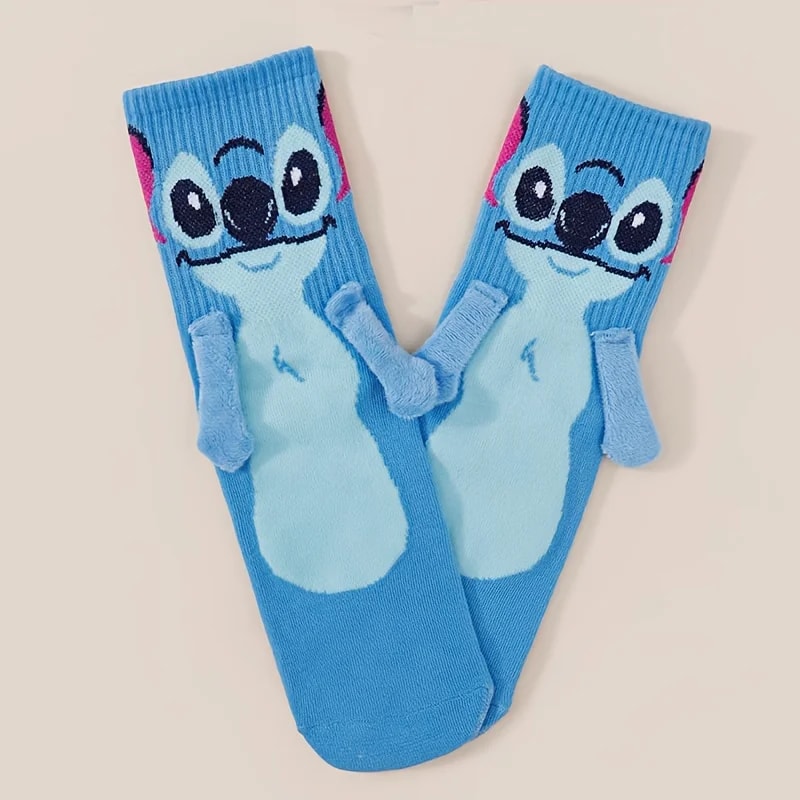 Kawaii Disney Stitch Crew Socks, Soft Cotton Blend for Daily Wear, Perfect Christmas Birthday Gift