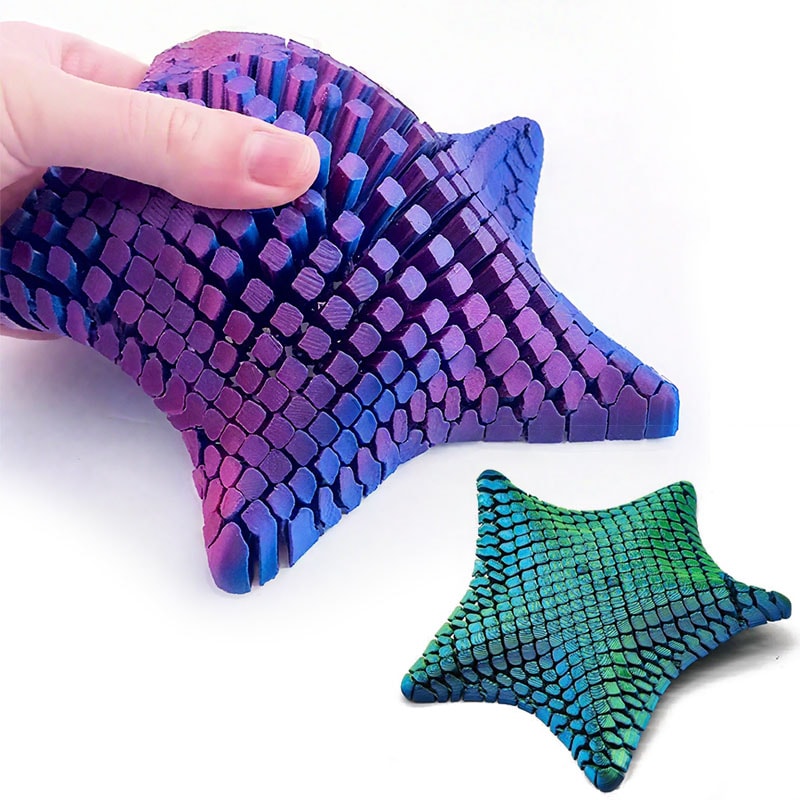 Starfish Stress Relief Toy, Printed Articulated Visual Gift for Kids, Adults