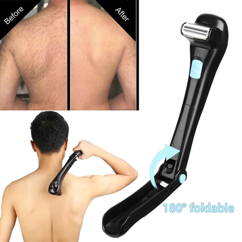 BatteryPowered Foldable Back Hair Shaver Long Handle Manual Hair Remover For Comfortable Use 1