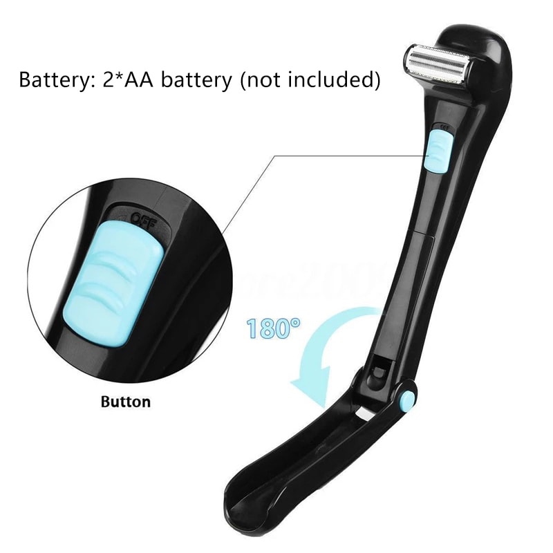 BatteryPowered Foldable Back Hair Shaver Long Handle Manual Hair Remover For Comfortable Use 4