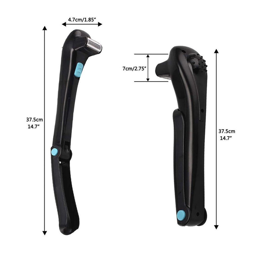 BatteryPowered Foldable Back Hair Shaver Long Handle Manual Hair Remover For Comfortable Use 5