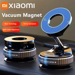 foldable xiaomi strong magnetic phone holder, adjustable vacuum car mount for iphone, cell phone live streaming