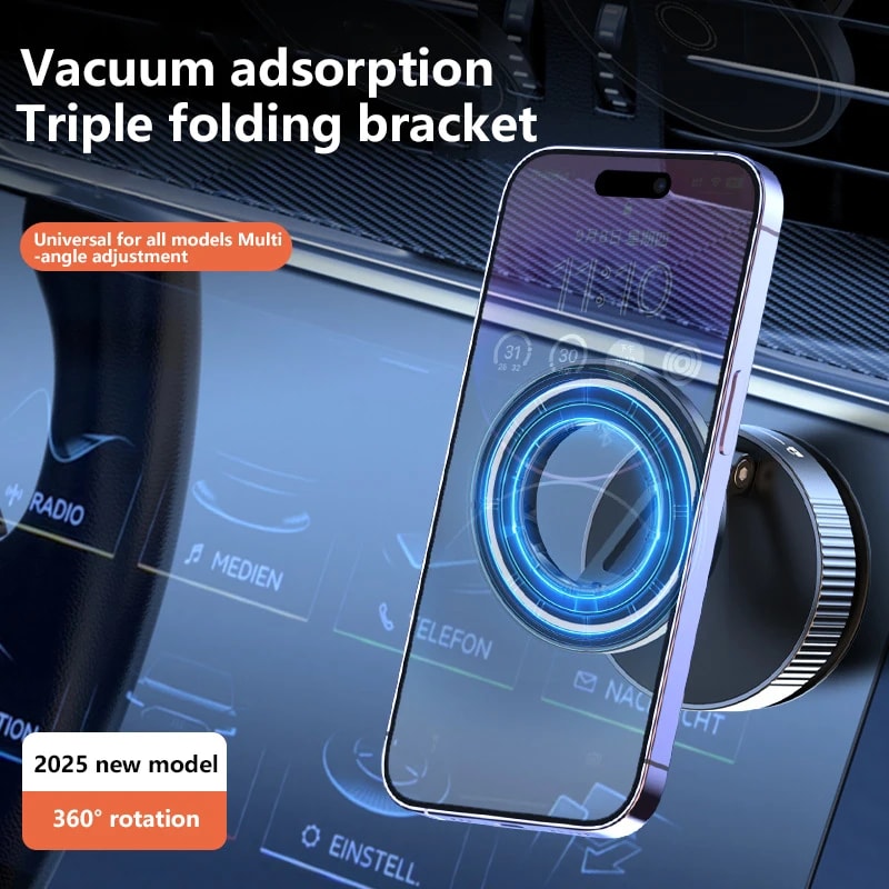 Foldable Xiaomi Strong Magnetic Phone Holder Adjustable Vacuum Car Mount For IPhone Cell Phone Live 1