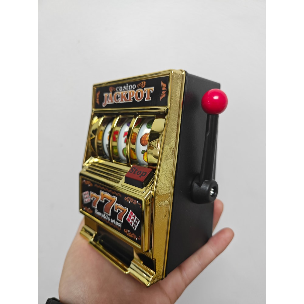 Aqumotic Coin Piggy Bank Slot Machine, Deposit Money Retrievable, Lucky Machine for Parties, Saving Box with No Lights