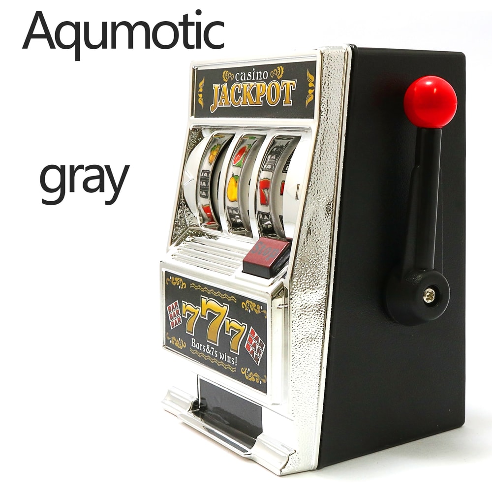 Aqumotic Coin Piggy Bank Slot Machine, Deposit Money Retrievable, Lucky Machine for Parties, Saving Box with No Lights
