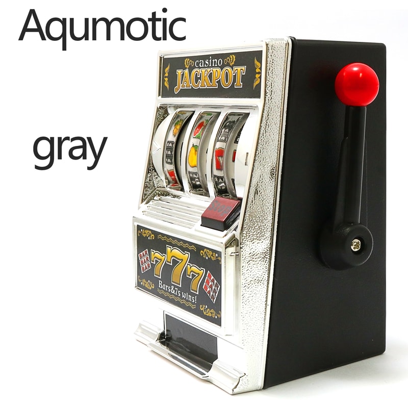 Aqumotic Coin Piggy Bank Slot Machine, Deposit Money Retrievable, Lucky Machine for Parties, Saving Box with No Lights