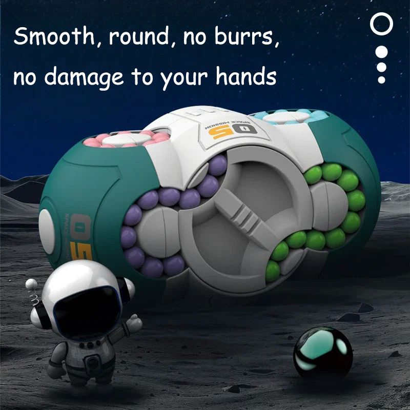 Bean Magic Cube Mind Brain Teaser, Fidget Toy for Decompression, Eight-sided Rotation