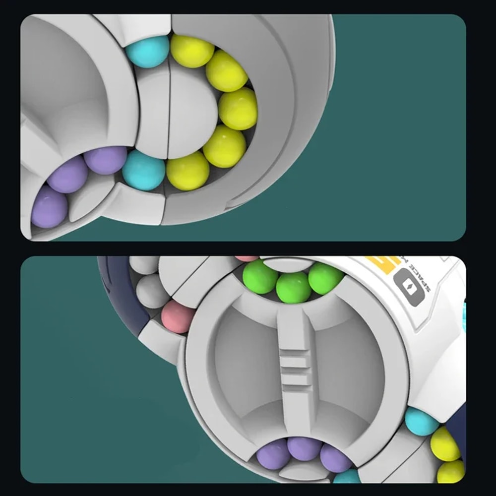 Bean Magic Cube Mind Brain Teaser, Fidget Toy for Decompression, Eight-sided Rotation