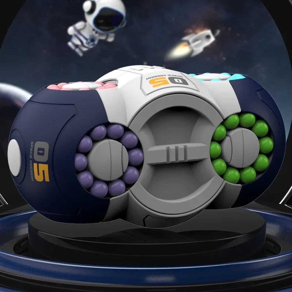 Bean Magic Cube Mind Brain Teaser, Fidget Toy for Decompression, Eight-sided Rotation