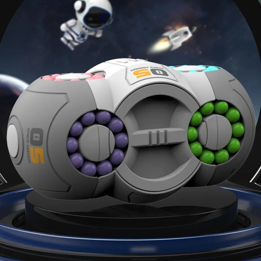 Bean Magic Cube Mind Brain Teaser, Fidget Toy for Decompression, Eight-sided Rotation