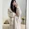 Winter Nightdress, Pocket Robe for Women, Warm Fleece Pajama, Hooded Nightgown, One Piece Homewear