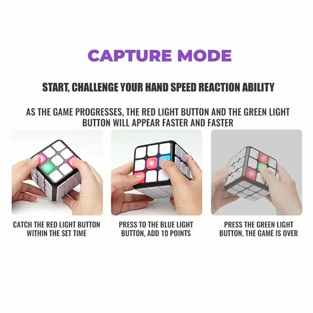Magnetic Flashing Cube, Kids Fun Gift, Brain Game Modes for Intelligence Development