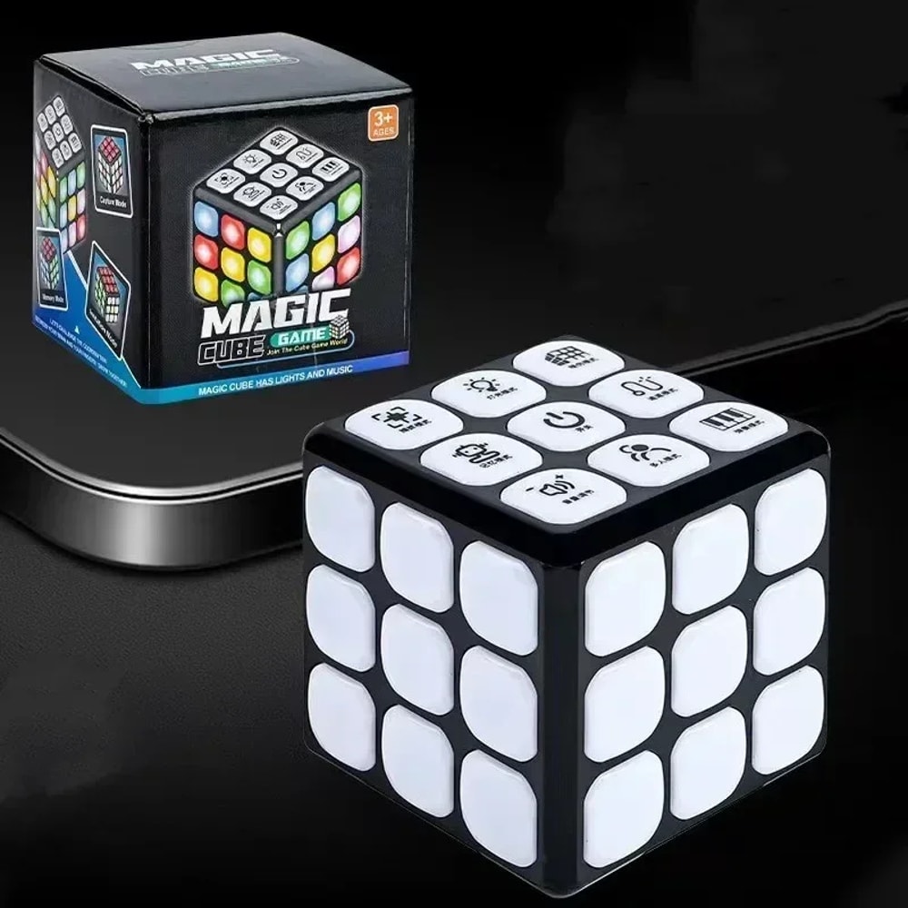 Magnetic Flashing Cube, Kids Fun Gift, Brain Game Modes for Intelligence Development