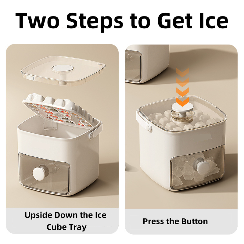 Food-grade Plastic Freezer Storage, Utensils-top Ice Cube Machine - Large Capacity, Double-layer Design