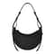 Crescent Shoulder Bag, Fashion Genuine Leather Women's Crossbody Bag with Zipper Closure