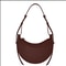 Crescent Shoulder Bag, Fashion Genuine Leather Women's Crossbody Bag with Zipper Closure