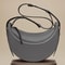 Crescent Shoulder Bag, Fashion Genuine Leather Women's Crossbody Bag with Zipper Closure