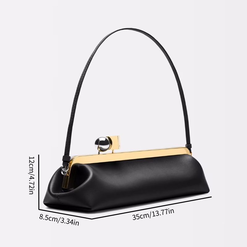 Luxury Designer Clip Handbag Purses for Ladies, Women's Fashionable Baguette Bag, Bag with Removable Shoulder Strap