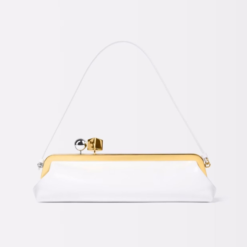 Luxury Designer Clip Handbag Purses for Ladies, Women's Fashionable Baguette Bag, Bag with Removable Shoulder Strap