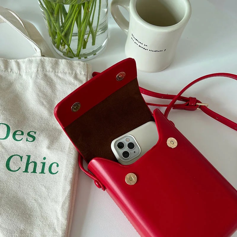 Women Mini Crossbody Bags, PU Leather Shoulder Purses and Handbags for Phone, Simple Solid Bag