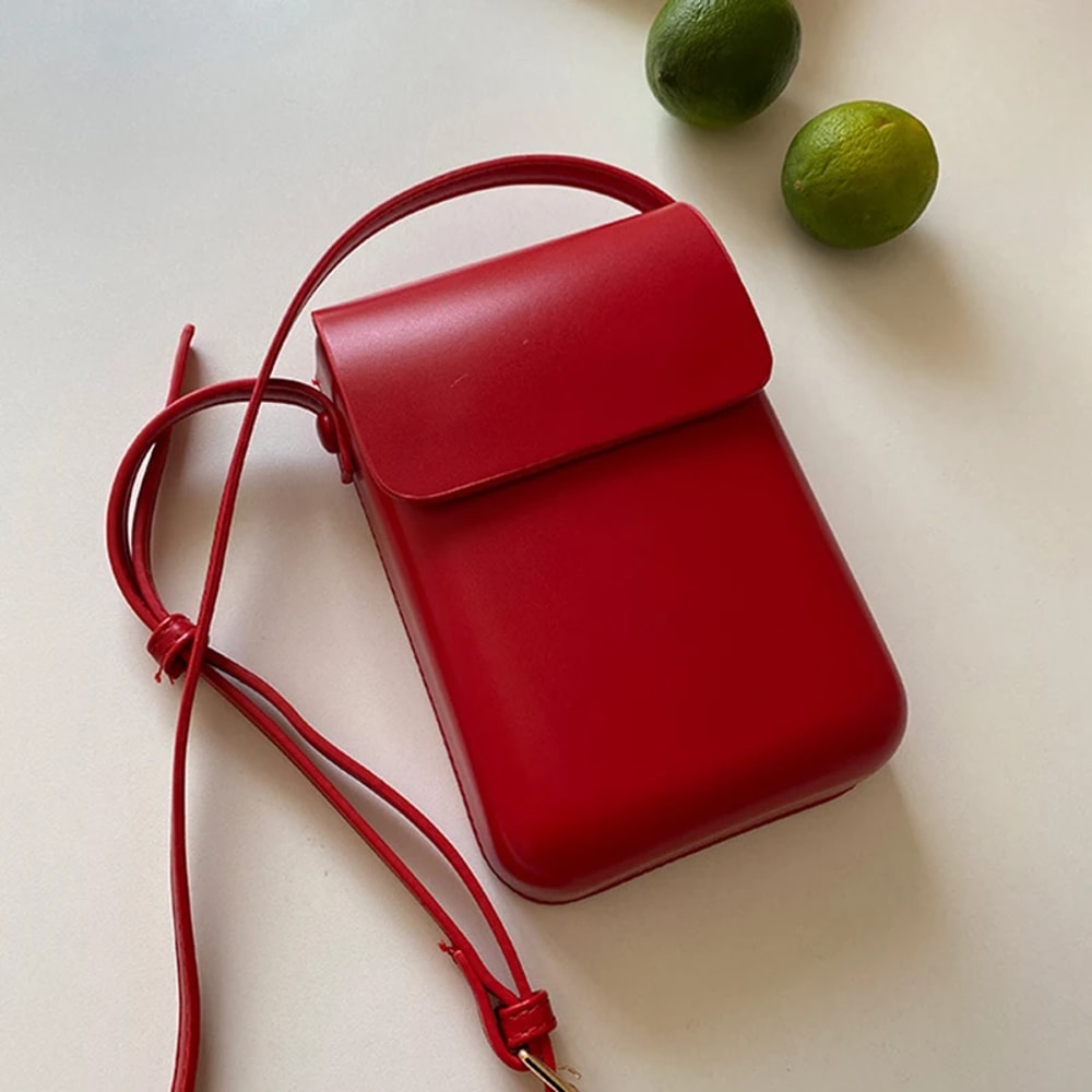 Women Mini Crossbody Bags, PU Leather Shoulder Purses and Handbags for Phone, Simple Solid Bag
