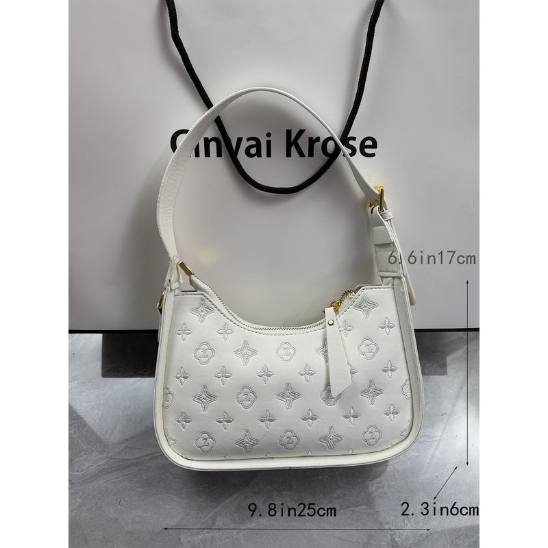 Women's High-End New Fashion Embroidered Underarm Bag, Crossbody Baguette for Easy Match