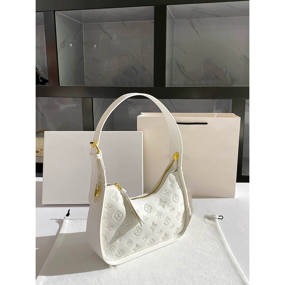 Women's High-End New Fashion Embroidered Underarm Bag, Crossbody Baguette for Easy Match