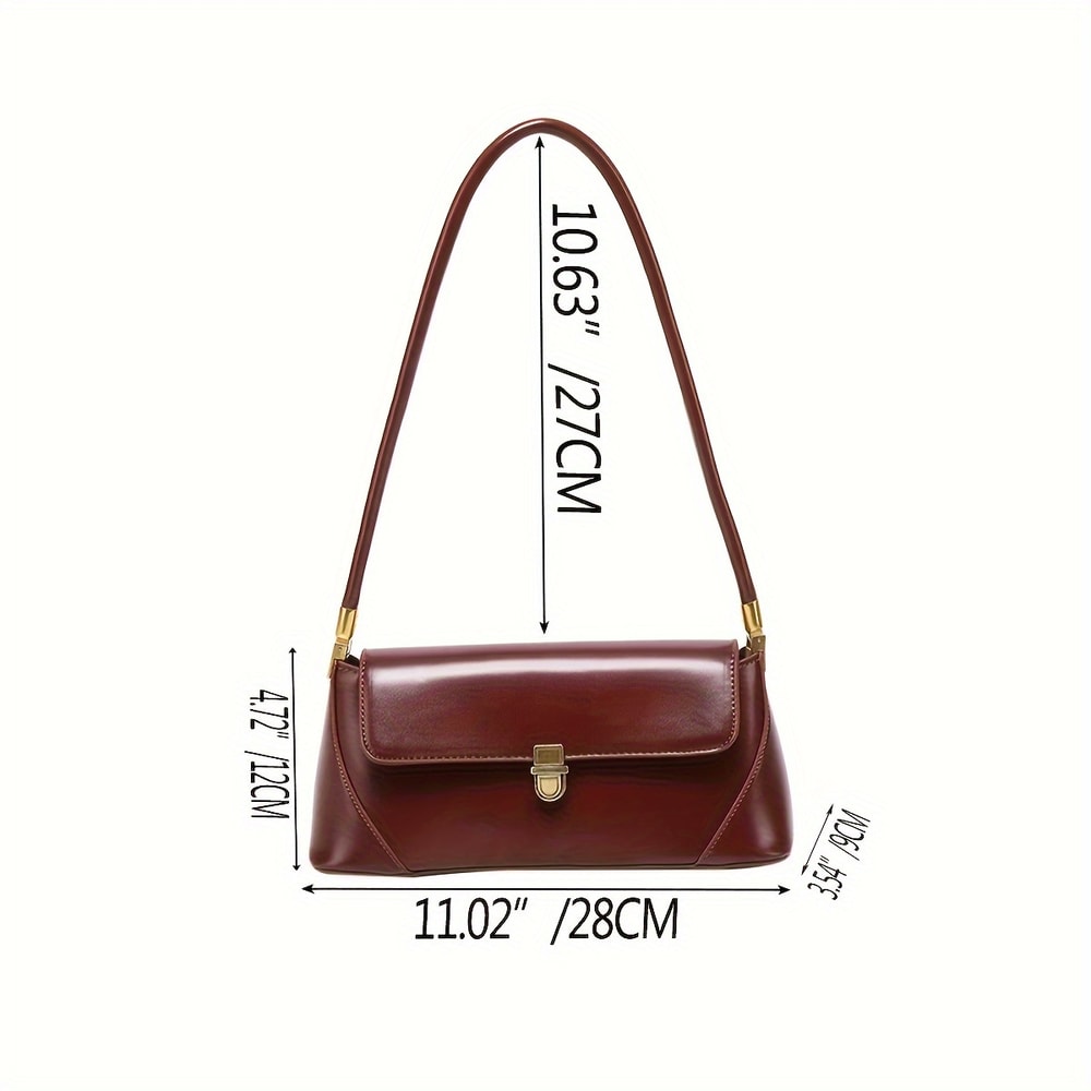 Retro Baguette Underarm Bag Womens High Feeling Fashion Shoulder Bag PU Material 5
