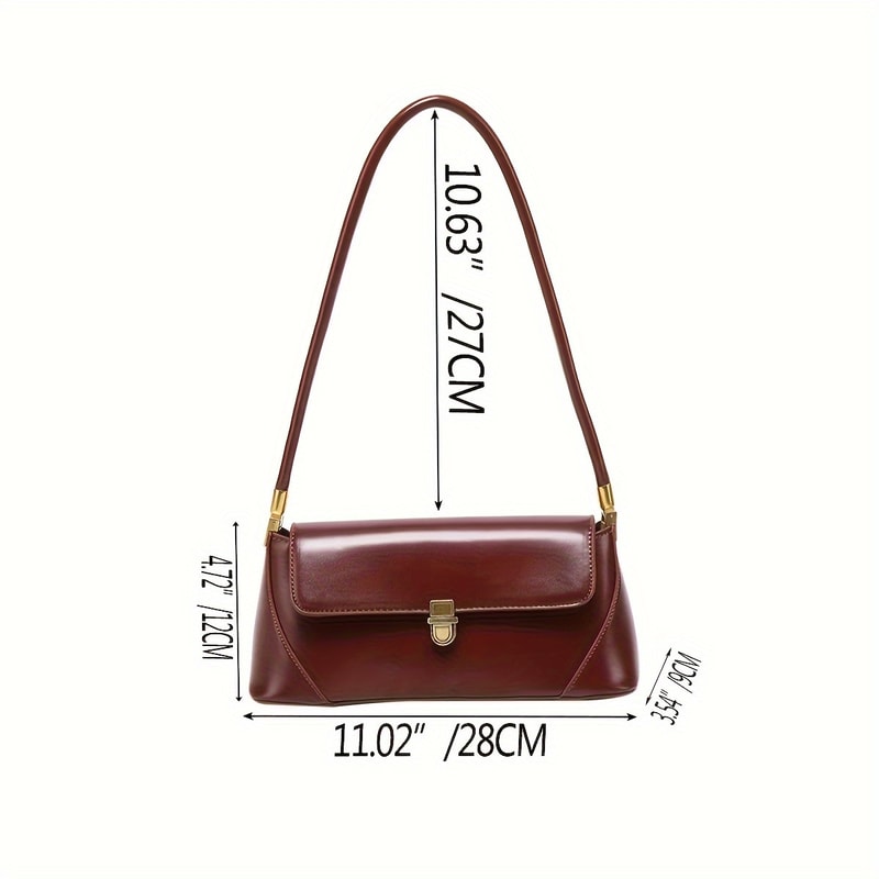 Retro Baguette Underarm Bag Womens High Feeling Fashion Shoulder Bag PU Material 5