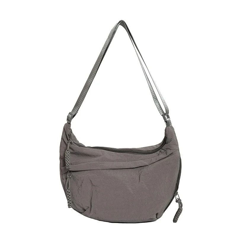 Solid Color Trendy Shoulder Bag Daily Multifunctional Canvas Bag Personalized Minimalist Dumpling B 8