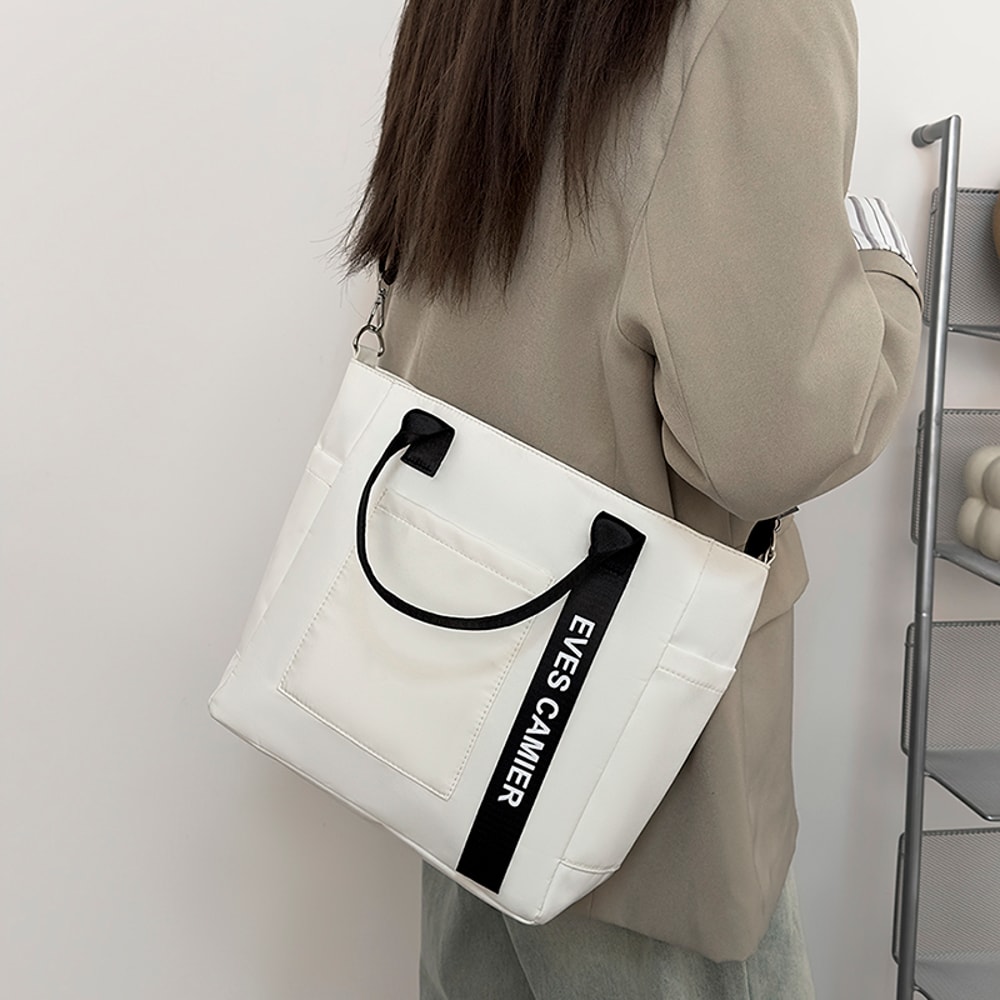 Large Capacity Nylon Fabric Shoulder Bag, Casual Versatile Crossbody Tote Bag for Commuting and Daily Use