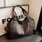Contrasting Colors Compartment Shoulder Bags For Women Fashion PU Handbag 0