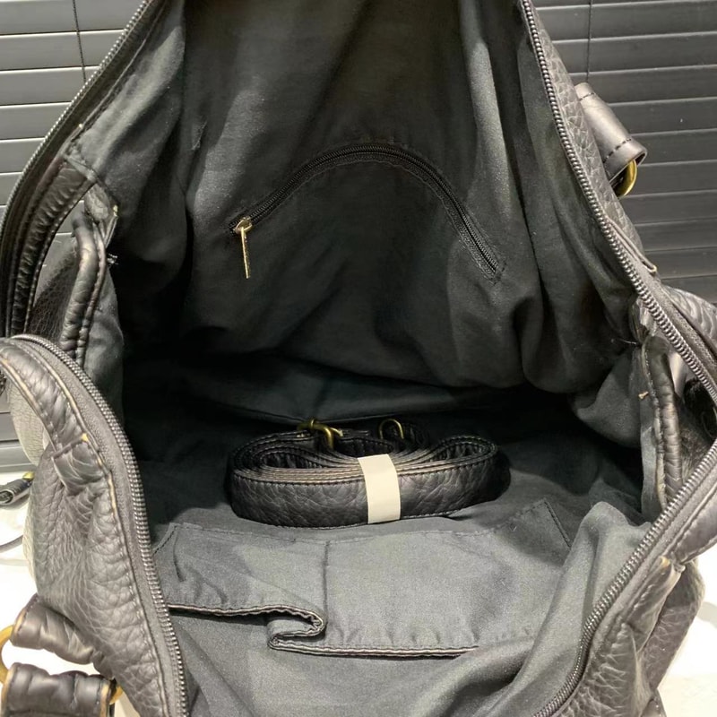 Vintage Washed Leather One Shoulder Crossbody Bag Soft Leather Large Capacity Motorcycle Bag 5