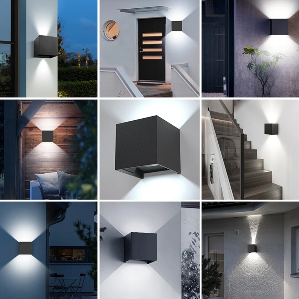 LED Cube Porch Light, Warm White, Adjustable, Surface Mounted for Indoor and Outdoor Gardens