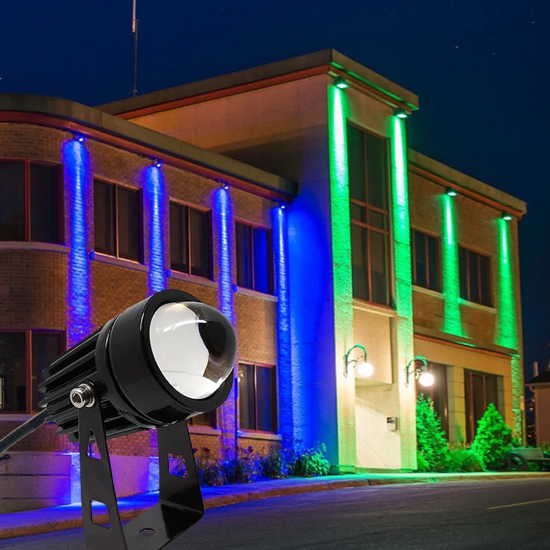 Spotlight For Home Landscape Lighting, Waterproof Pink Red Green Blue Golden Color Beam Lights