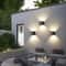 Modern Square Outdoor Wall Lamp, Waterproof Aluminum Black White Gray Porch Lighting Fixture