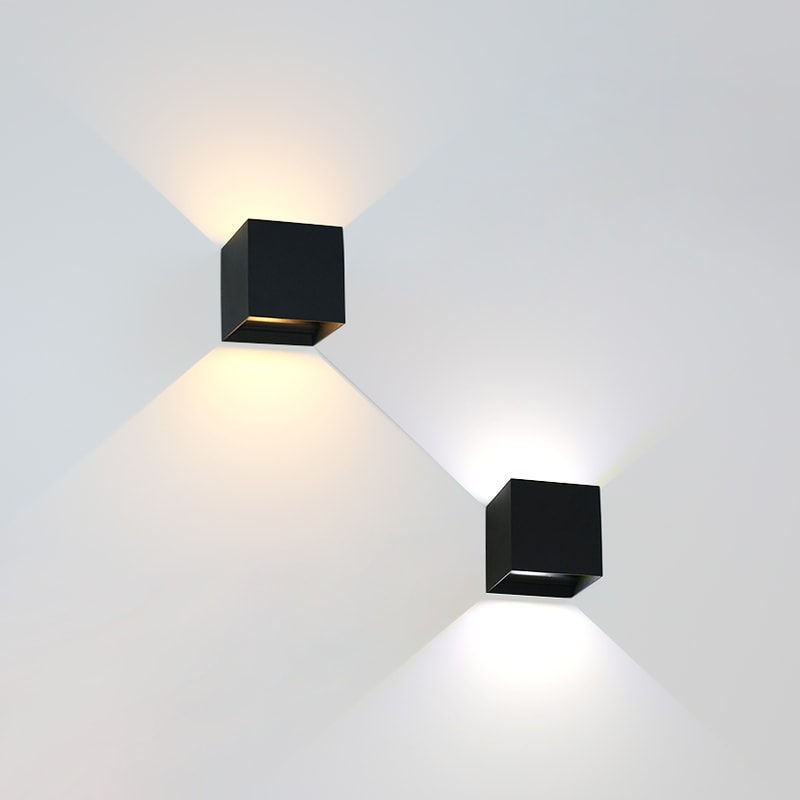 Modern Square Outdoor Wall Lamp, Waterproof Aluminum Black White Gray Porch Lighting Fixture