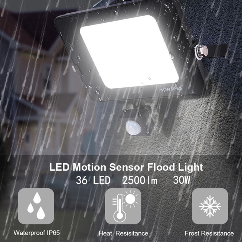 Waterproof LED Spotlight for Garden, Outdoor Sensor Floodlight Wall Light for Courtyard, Security Lighting