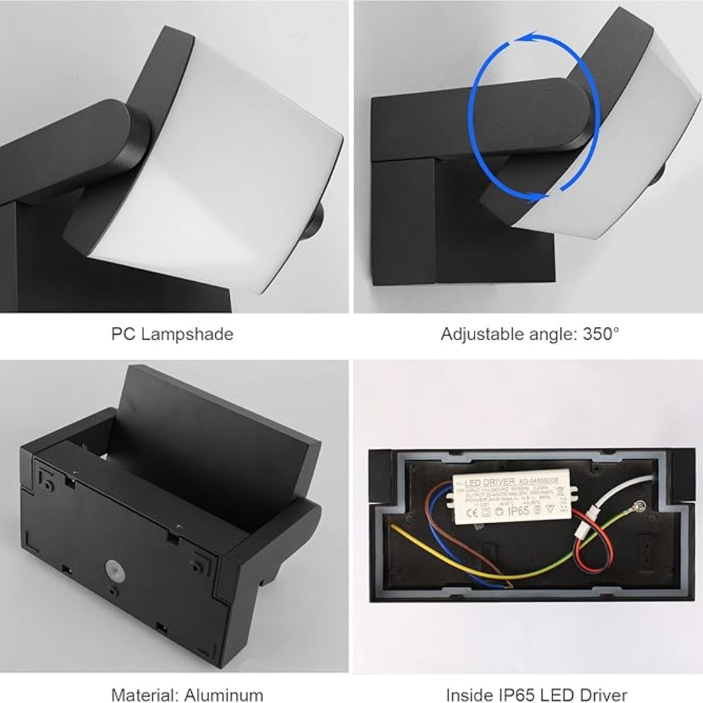 Wall Lamp Metal Waterproof Outside Wall Lights for Big Porch, Hotel, Garden