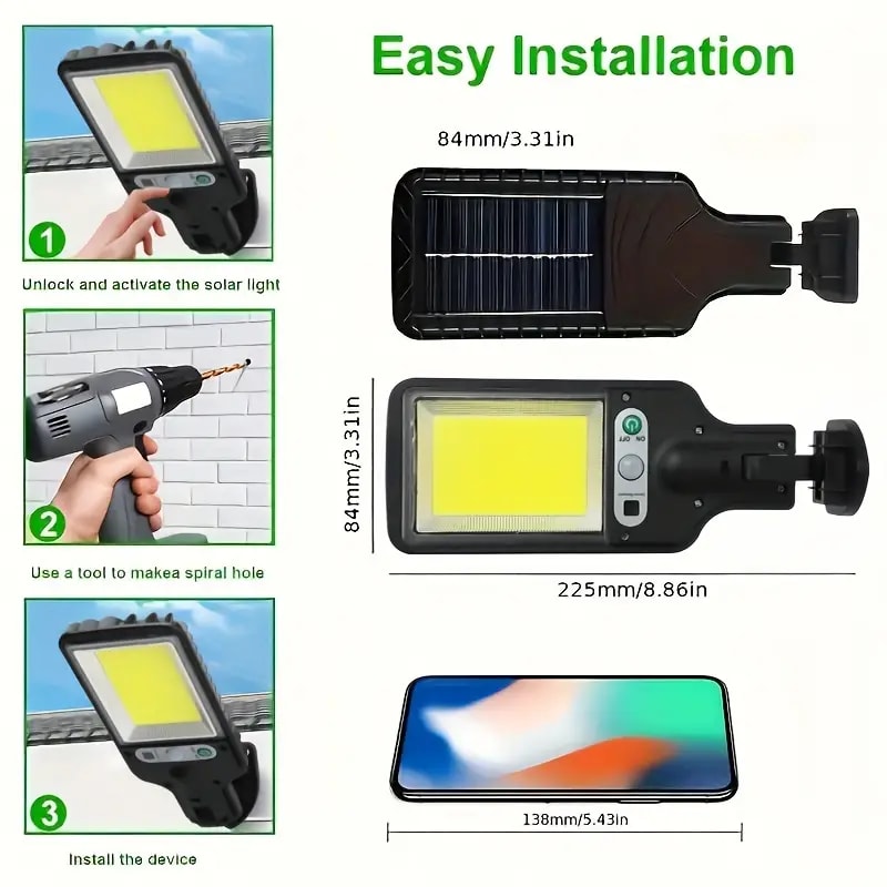 LED Security Lights Solar Powered Sensor Lights With Lighting Modes For Patio Garden Garage 4