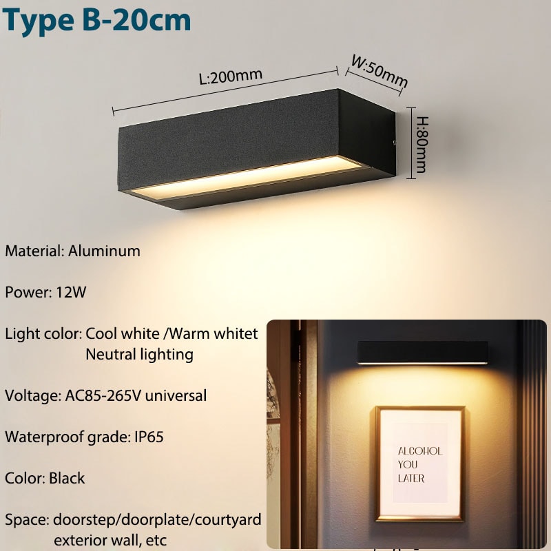 Waterproof Lamp For House Patio Doorway Aluminum Exterior Wall Light Fixtures Garage Decor 7