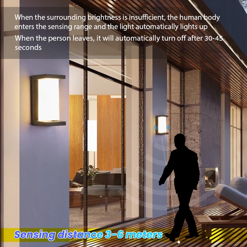 Waterproof Motion Sensor Wall Lamp LED Light For Outside Garden Porch Stairs 1
