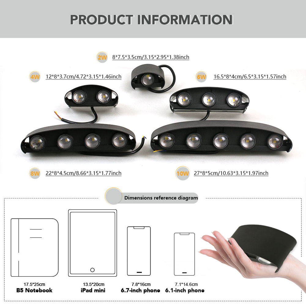 Interior Wall Light for Bedroom Living Room, Outdoor Garden Lights