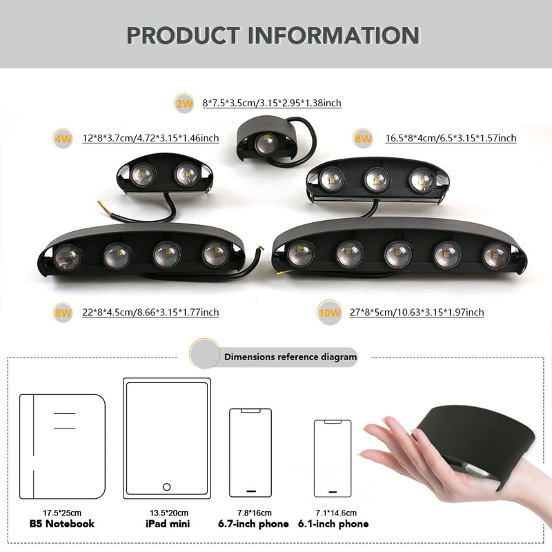 Interior Wall Light for Bedroom Living Room, Outdoor Garden Lights