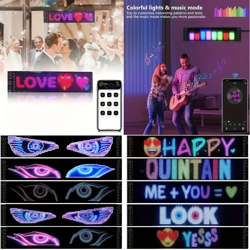 Flexible Screen LED Light Demon's Eye Scrolling Sign for Car and Store Displays